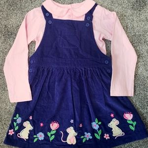 JoJo Maman Bebe Mouse Pinafore Set